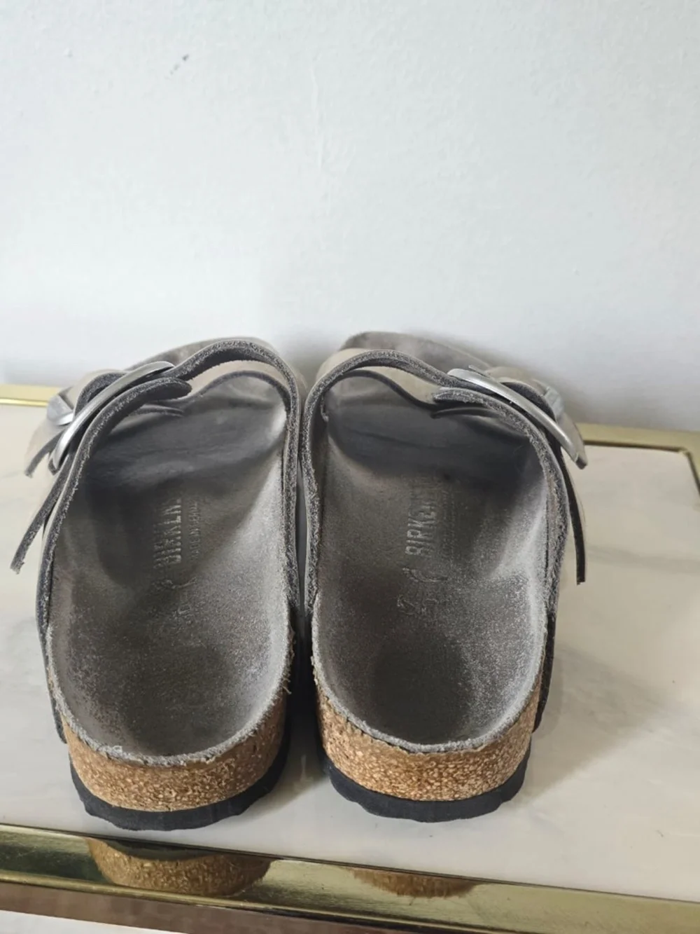 Birkenstock Arizona Big Buckle Dove Gray Sandals Size 37.